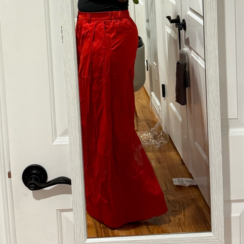 Gray Wide Leg Pants with Pleated Front - Picture 14 of 15